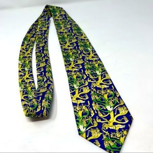 Pineda Convalin México Men Tie , 100% Silk Trees Yellow Blue Green